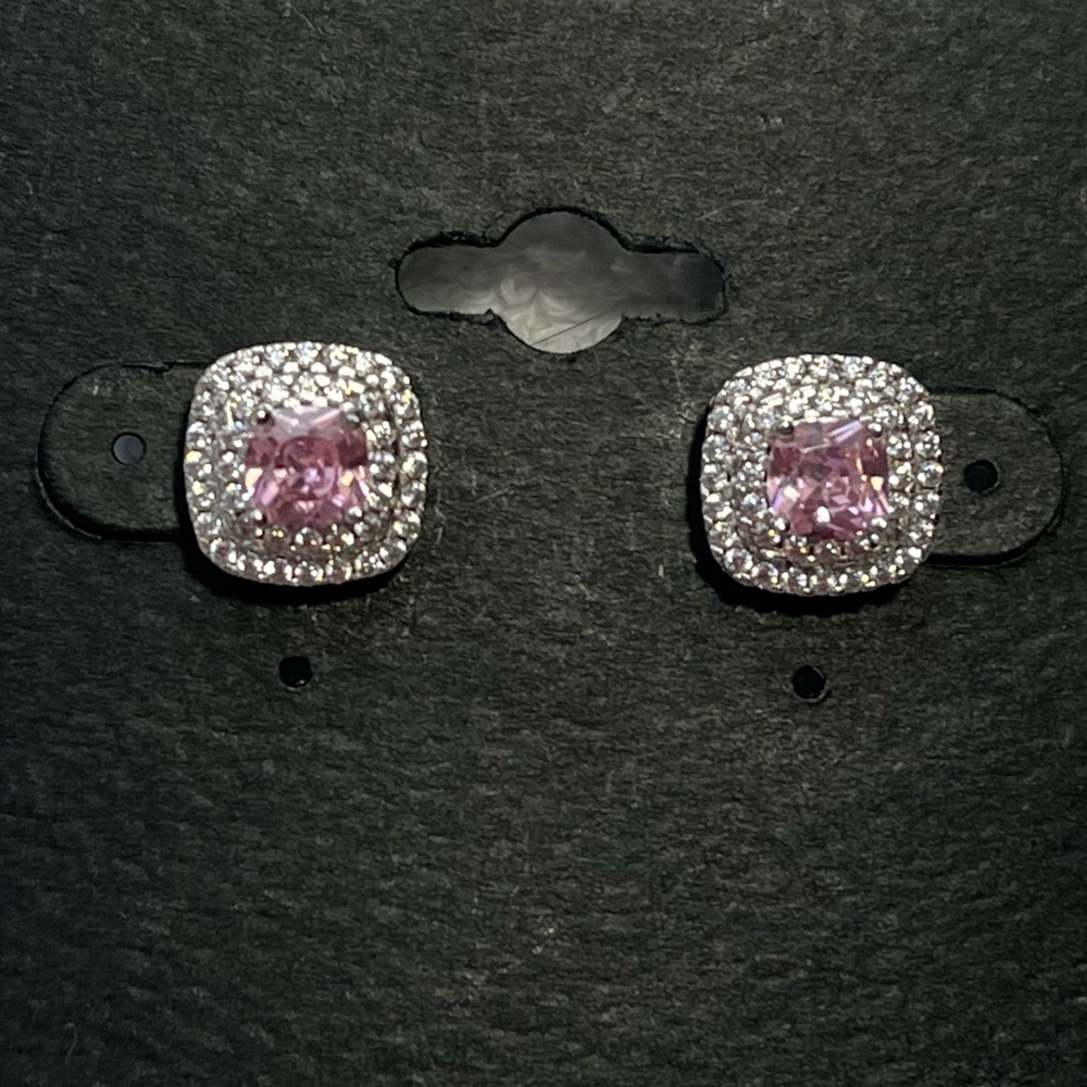 💕Chic Bella Luce Pink and Clear CZ Earrings